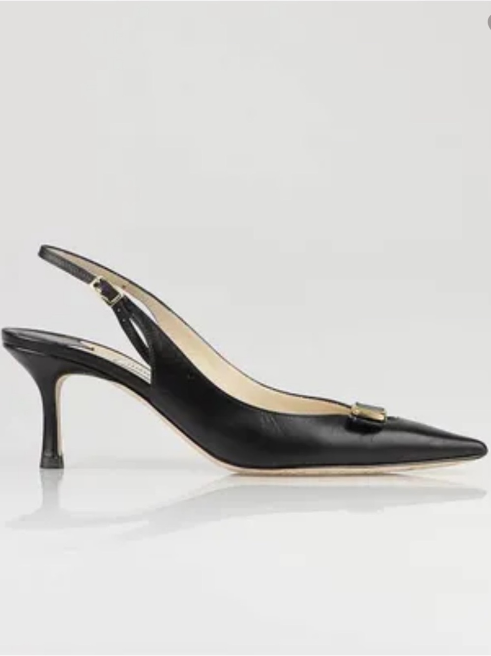 JIMMY CHOO
Black Leather Forever Slingback Size 8